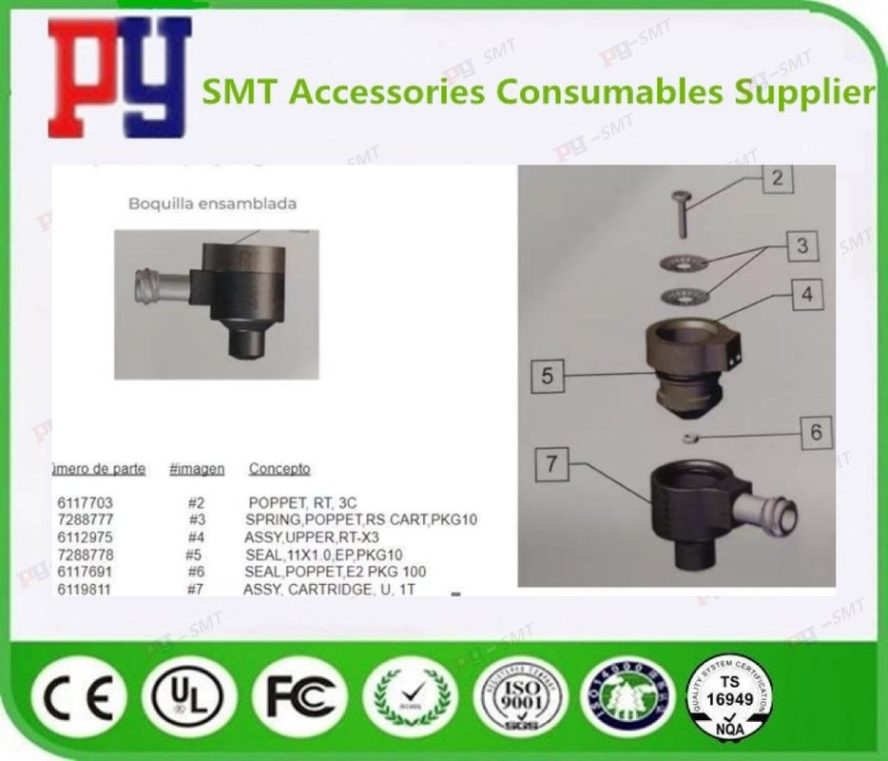 pl185147576 asymtek nexjet nj 8 6119811 6112975 assy cartridge u 1t assy upper rt x3 smt machine parts